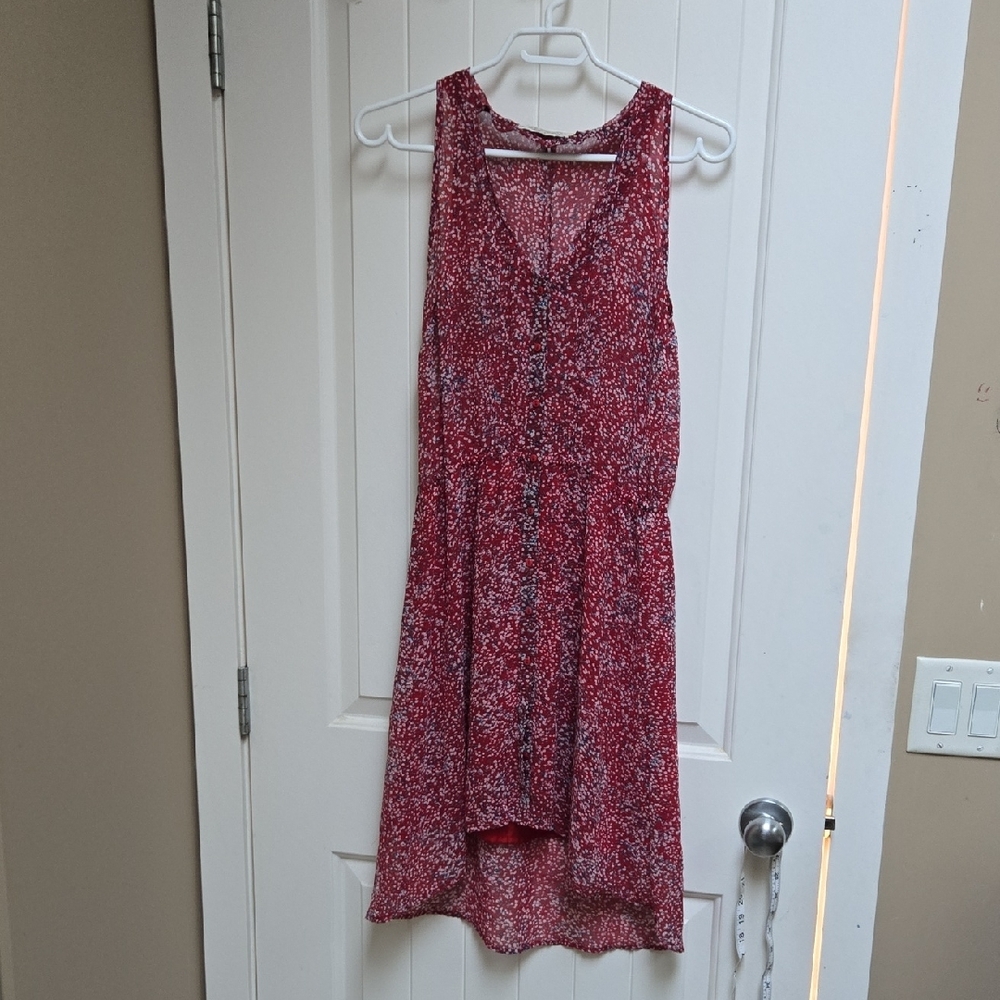 Propaganda Women's XS Chic Red Floral Patterned Dress Sleeveless Asymetrical